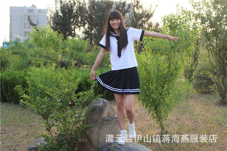 日本韩版校服长领带学生制服 女水手服套装动漫cos表演厂家批发