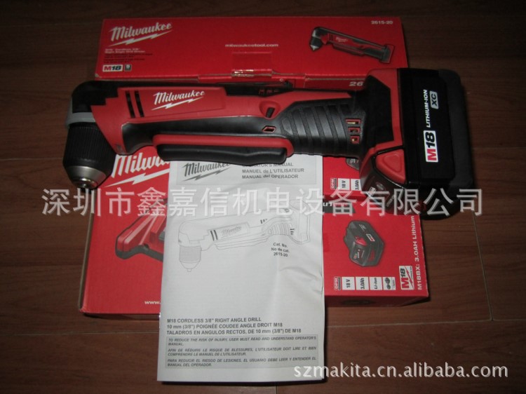 现货 批发美国 米沃奇 MILWAUKEE 充电式角钻 C18RAD-202C