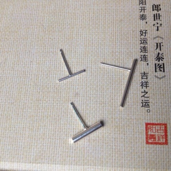 s925银耳钉批发 极简线条 一字棒棒直棍文艺气质 韩国银饰品