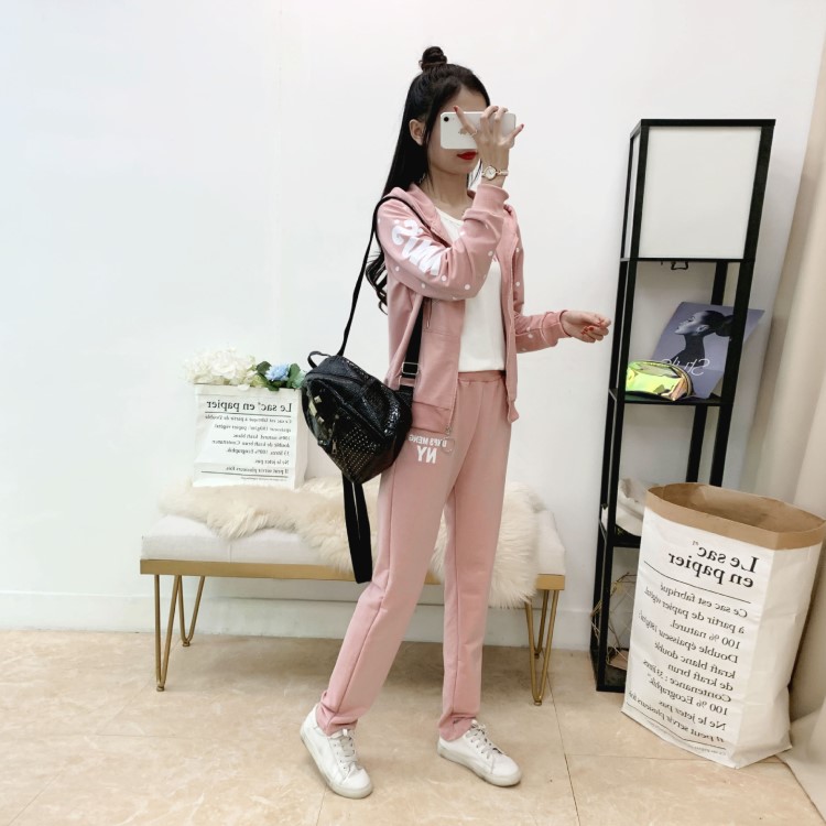 2020春季新款女式运动套装 连帽卫衣套装女式学生服套装运动服