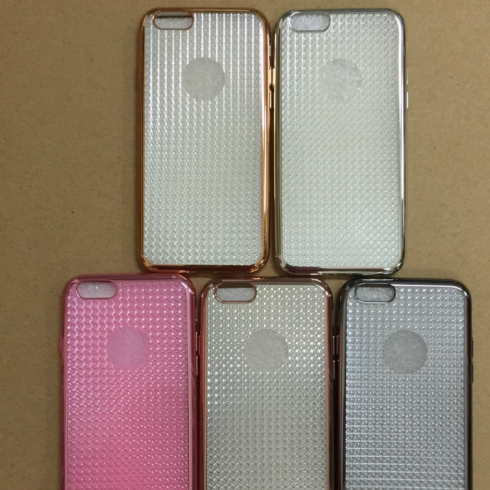 iPhone6手机套 电镀钻石纹保护壳 无缝TPU壳 苹果5S iPhone6Splus