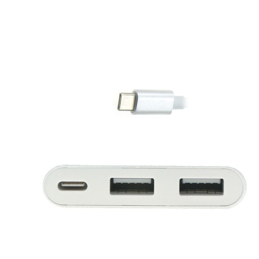 厂家直销USB 3.1 Type C 转usb  hub 带供电 三合一转接线