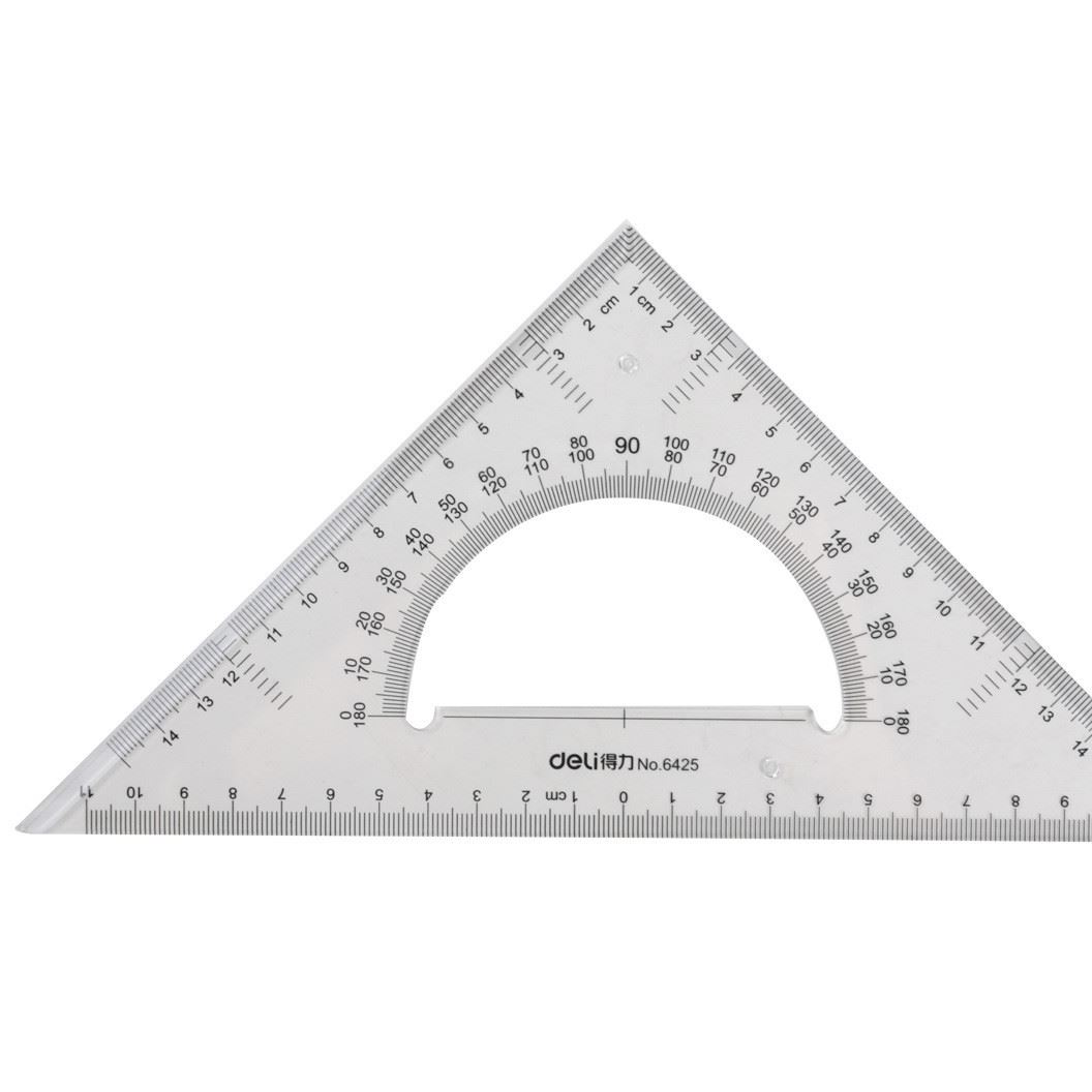 厂家直销 得力6425三角尺deli 尺子 绘画学习文具办公用品批发