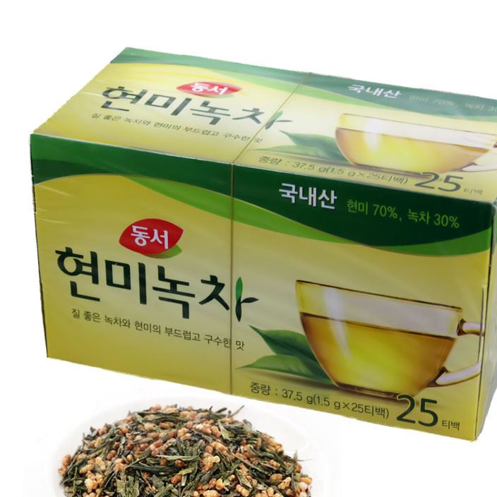 韩国儿童休闲食品零食批发东西牌玄米绿茶 茶包37.5g30盒/箱