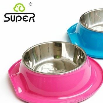 Super休普宠物用品 猫碗 狗碗 狗食盆 不锈钢 防漏宠物碗 卷边碗