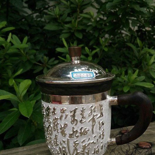 新华村银器批发 银茶具 足银 99银茶杯  手工 浮雕 刻字茶杯